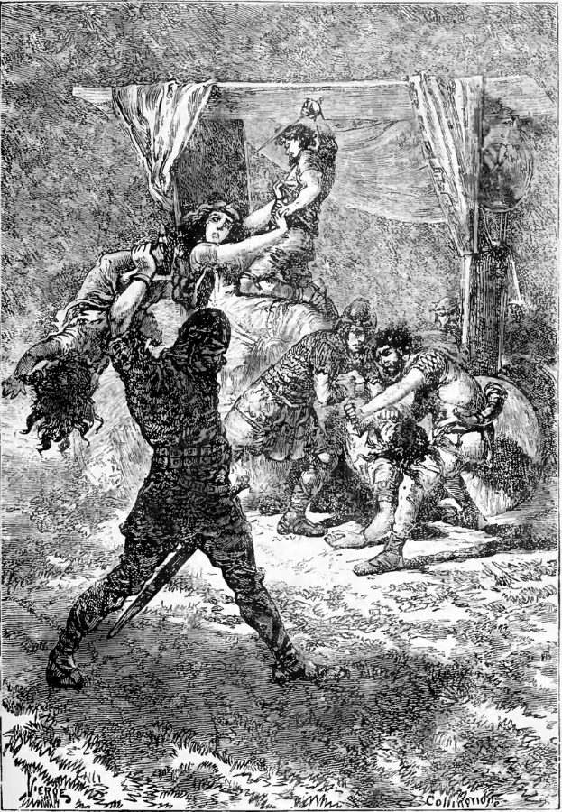 Eine Schwarz-Weiß-Illustration eines Mannes, der von einer Gruppe von Menschen angegriffen wird, mit einem menschlichen Gesicht in der Mitte und Text unten.