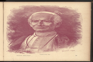 Portrait von Papst Johannes Paul II. in weißer Soutane und zucchetto, der gegen einen weißen Hintergrund mit einem friedlichen Ausdruck und geschlossenen Augen steht.