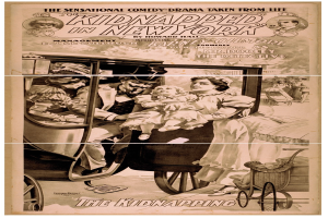 Plakat für den Film 'Entführt in New York', das eine Gruppe besorgter Menschen in einem Fahrzeug mit dem Titel über dem Bild in einem ged├Ąmpften, traurigen Farbschema zeigt.